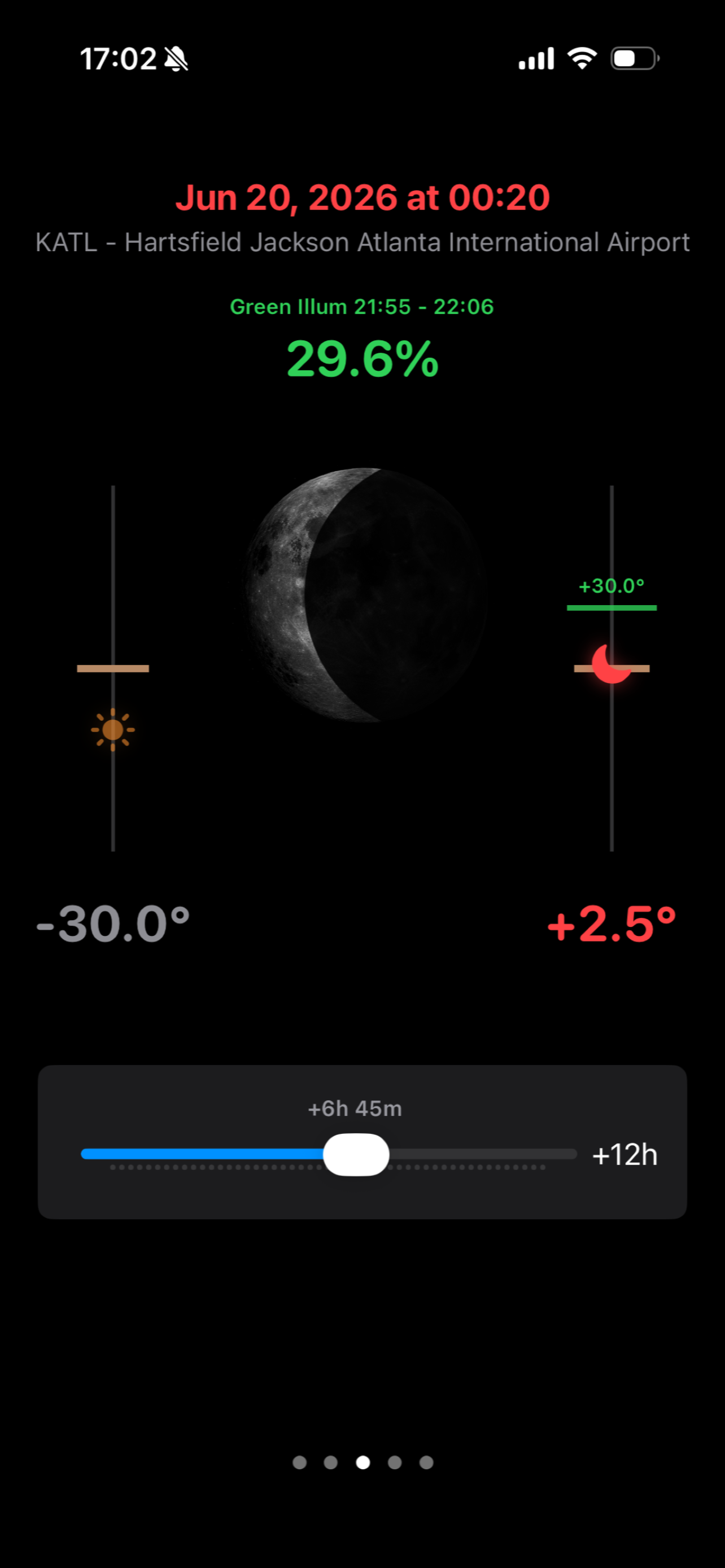 MoonBrief 3D moon view screen
